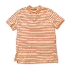 Brooks Brothers Orange Striped Golf Polo Shirt
